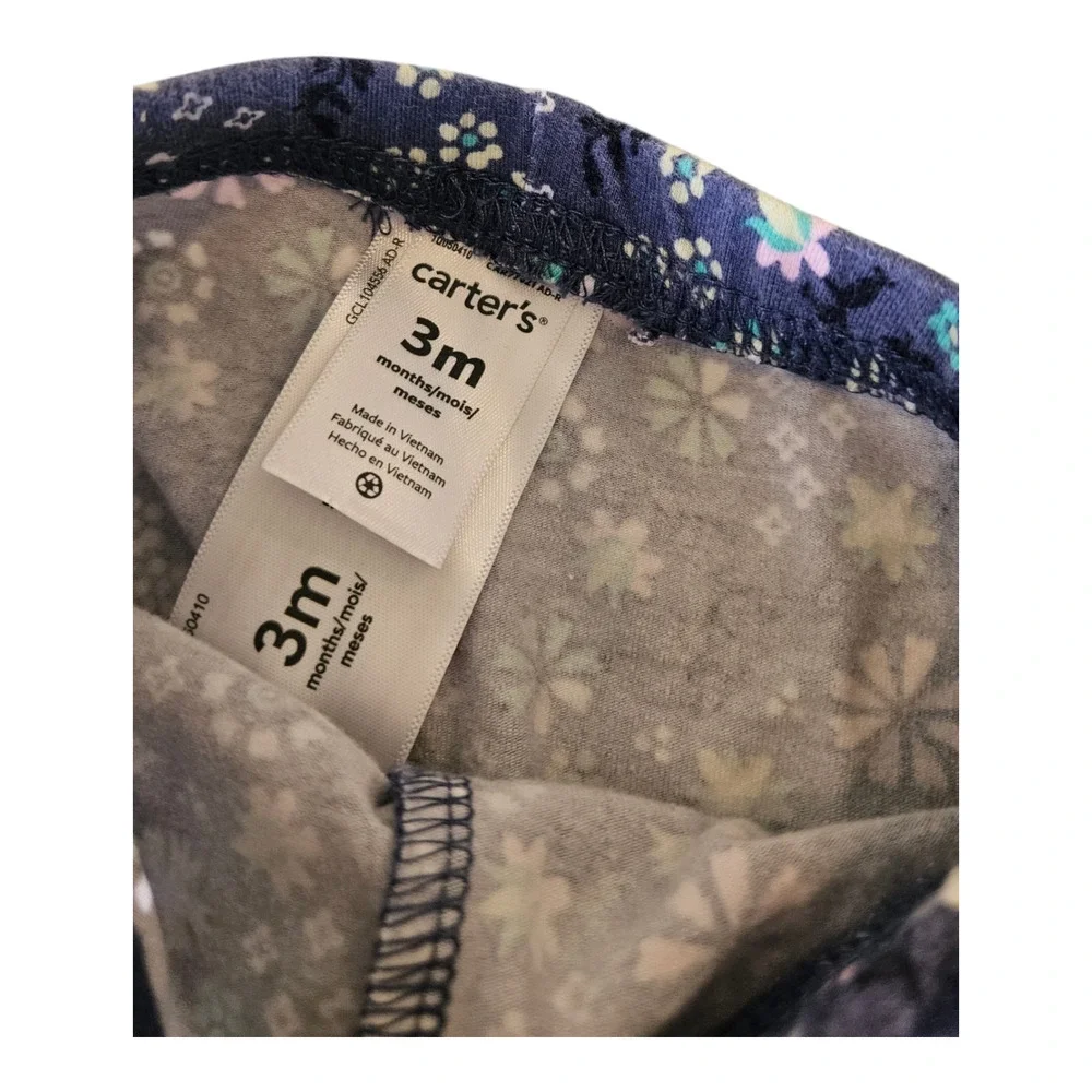 Carter's Kids Size 3M Purple Floral Casual Pants
